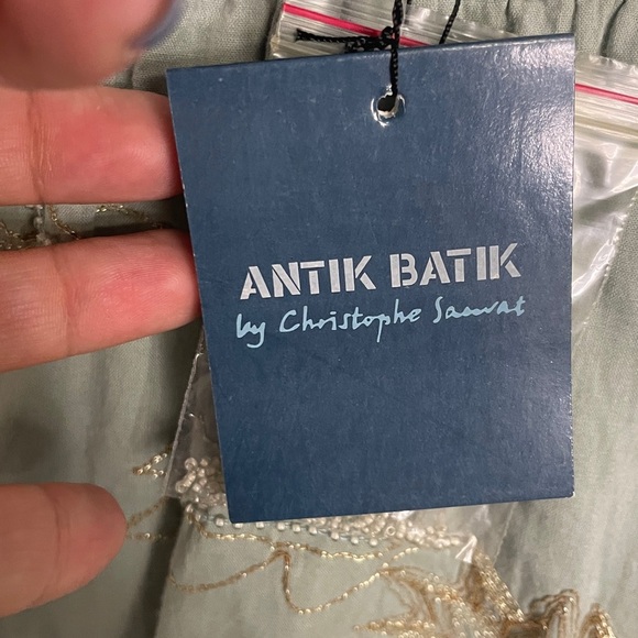 Antik Batik Womens Sundress Embroidered embellished NWT Green Blue Large - Picture 6 of 8